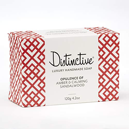 Luxury Handmade Soap - Natural Soap Bar fragranced with Opulence of Amber and Calming Sandalwood - Palm Oil Free, No Preservatives, Plastic Free, Never tested on Animals (1)