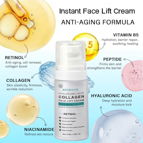 Neck Firming Cream with Retinol & Peptides | 6-in-1 Anti-Aging Moisturizer | Tighten & Lift Face & Neck | Fast-Absorbing, Smooths Visible Lines | Perfect Valentine's Day Gift for Her, 40ml