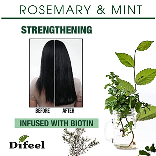 Difeel Premium Hair Oil with Biotin for Hair Growth - Infused with Natural Rosemary & Mint Oils, 7.1 oz.