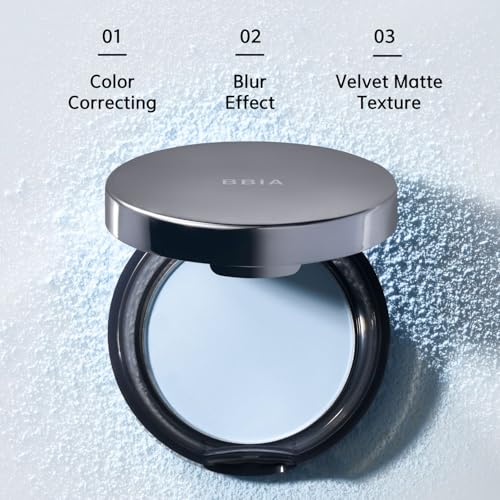 BBIA EAU Powder Pact - 4 Colors, Pressed Powder Compact with Mirror and Puff, Makeup Setting Finishing Blurring, Sebum & Oil Control, Natural Korean Face Makeup (03 BLOSSOM PINK, Pack of 1)