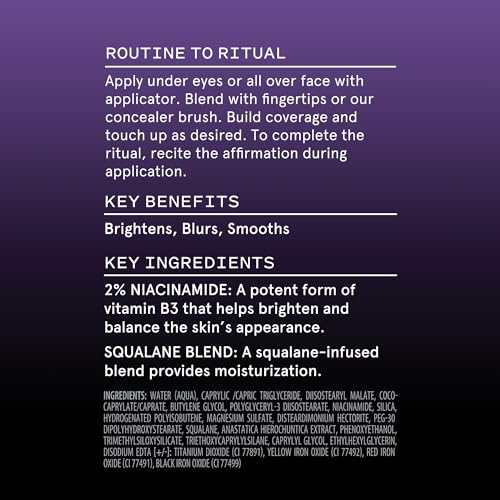 Keys Soulcare It's Like Skin 2-In-1 Concealer + Tint, Buildable Light-to-Medium Coverage Brightens & Blurs with Niacinamide & Squalane for Radiant Skin, Vegan, Cruelty-Free