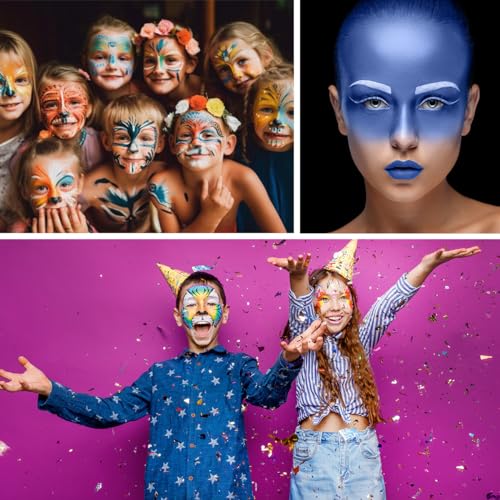 Bowitzki 30g Professional Face Paint Body Paint Water Based Face painting Makeup for Adults Split Cake Single Color (Metallic White)