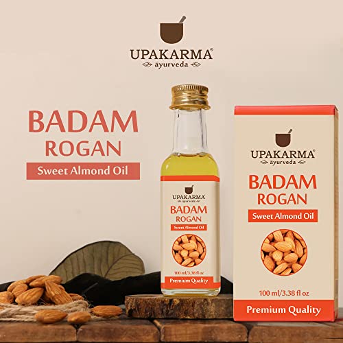 Upakarma Pure and 100% Natural Cold Pressed Sweet Almond Badam Rogan Oil)-100 ml (pack of 1)