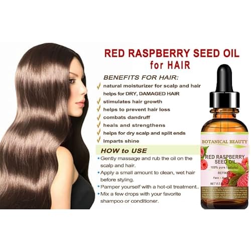 Botanical Beauty Red Raspberry Seed Oil 100% Pure Natural Undiluted Refined Cold Pressed Carrier Oil 0.5 Fl Oz - 15 ml for Face, Skin, Hair, Lips, Nails. Rich in Vitamin C, Vitamin E