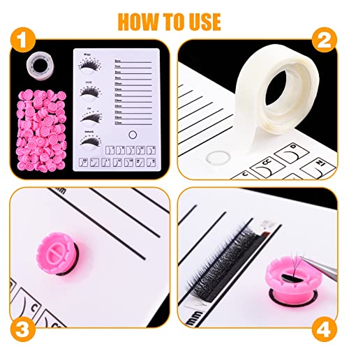 Glue Rings for Lash Extension, 200 PCS Volume Glue Holder, Easy Fan Lashes Ring, Flower Cup for Lash Extension Supplies, Eyelash Extension Rings Holder