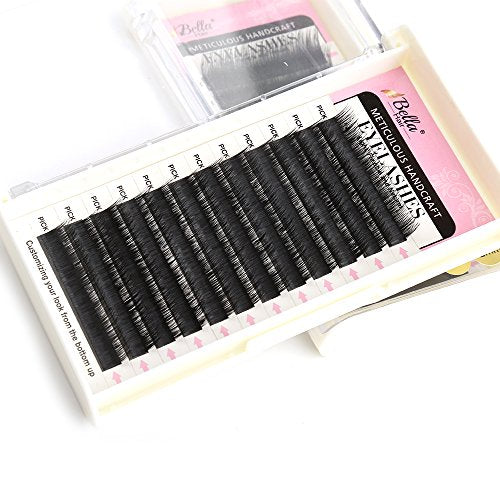 Natural Looking J Curl Siberian Mink Eyelash Extensions Handmade Volume Individual False Lashes Pack Thickness 0.15mm Medium 10mm by Bella Hair