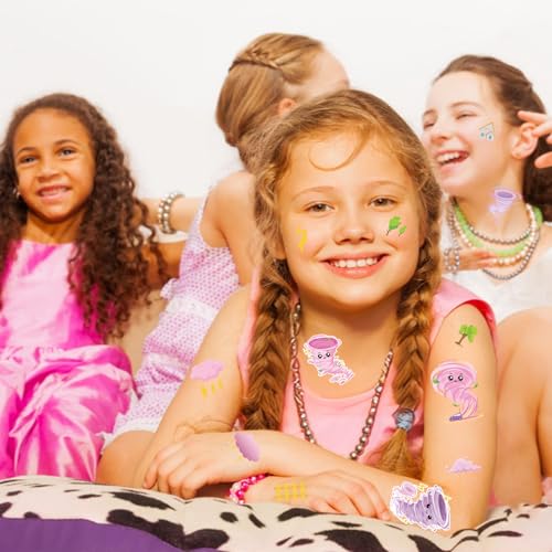 Tornado Temporary Tattoos Stickers - Pink Tornado Tattoo Stickers for Kids, Birthday Party Favors Goodie Bag Fillers Supplies Decorations, Classroom School Prizes Rewards Gifts(6 Sheets)