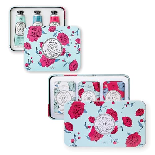 La Chatelaine Aqua Hand Cream Trio and Luxury Soap Trio Gift Sets l Made in France | Plant-Based | Enriched with Organic Shea Butter (Coconut Milk, Shea, Sweet Almond)