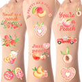 Pink Peach Theme Tattoos, Fruit Temporary Tattoos for Summer Party Decorations, Just Peachy Decor for Sweet As a Peach Party Decorations Supplies