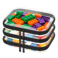 3PCS Clear Hard Shell Zipper Case,Toy Organizers and Storage Box,Clear Toiletry Cosmetic Case,Travel Makeup Bags, Diaper Bag Organizer,Pencil Case,Stackable Portable Transparent Zipper Pouches Black-M