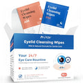 Day & Night Eyelid Wipes for Dry Eyes & Blepharitis Relief - Morning Revitalizing & Evening Soothing Restoration, Dual Use Eyelid & Lash Cleaner for Women and Men, Travel Essentials