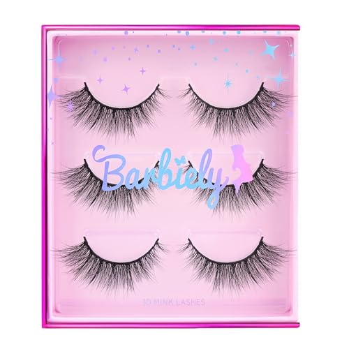 16mm Mink Lashes, 3D Real Mink Eyelashes, 3 Pairs Cat Eye Lashes, Natural Look False Eyelashes, 100% Handmade & Cruelty-Free Fluffy Wispy Luxury Volume Strip Eye Lashes (Fantasy)