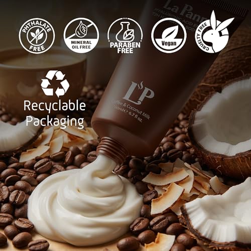 Coffee & Coconut Milk Hydrating Body Cream with Vitamin E ? Rich Moisturizer, Fast Absorbing, Non-Greasy Velvet Glow Lotion - Nourishing Vegan & Cruelty-Free Skin Care, 6.7 fl oz