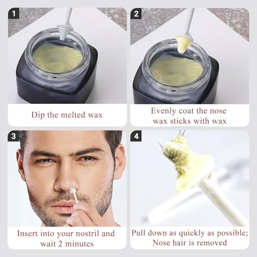 100 Pcs Nose Wax Sticks, Disposable Plastic Nasal Hair Applicators, Dual-Ended for Nose/Ear/Eyebrow/Upper Lip, Painless & Easy-to-Use, Suitable for Men & Women, Home & Travel Use