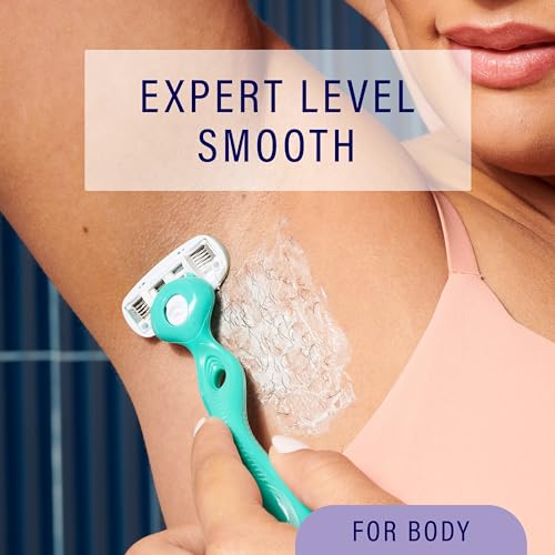 Schick Hydro Silk Sensitive Women's Razor | 5-Blade Razors for Women Sensitive Skin | Womens Razors Sensitive Skin | 1 Handle & 2 Razor Blade Refills