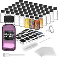 Nevlers Clear 2 Oz Glass Bottles with Lids 48 Pack | 59mL Juice Shot Bottles with Caps for Immunity & Wellness Shots, Ginger, Vanilla Extract, Perfume | Leakproof Travel Shot Bottle Set w/Accessories