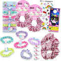 Hello Kitty Scrunchie Set - My Melody, Kuromi and Cinnamoroll Bundle with 8 Scrunchies, 4 Hair Clips, Stickers, More | Hello Kitty Hair Ties for Girls