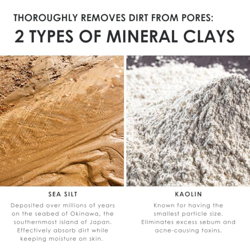 Fleuri - Mineral Clay Foam - Gentle Face Cleanser, Face Wash, Daily Facial Cleanser for Sensitive Skin, Moisturizing Face Wash for Normal to Dry Skin, Made in Japan, 3.5 fl oz, 100g