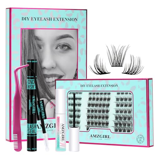 Lash Clusters Kit 144pcs Wispy Eyelash Extensions Kit 3 Styles Eyelash Clusters Individual Lashes Extension Kit with Lash Bond and Seal, Remover, Lash Tweezers DIY at Home(ASA,C-Mix8-16mm Kit)