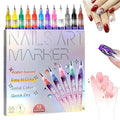 12 Color Acrylic paint pen Set, Nail Polish Pens Nail Point Graffiti Dotting Pen Drawing Painting Liner Brush for DIY Nail Art (Brown)