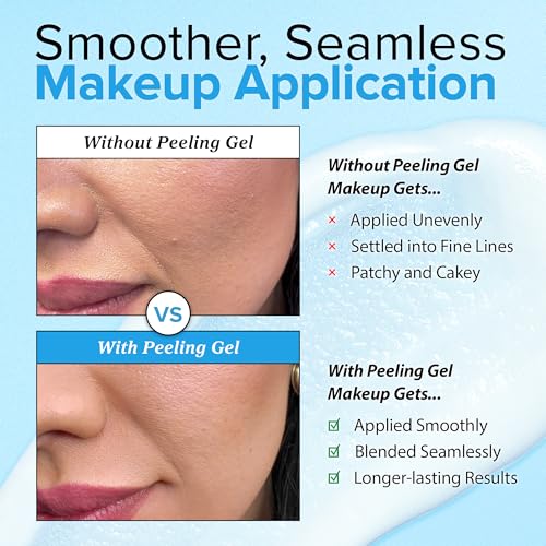 Ebanel Brightening Peeling Gel with Cotton Cellulose, Rice, Papaya, Centella, Hyaluronic Acid for Face and Body, Gentle Exfoliating Face Scrub Gel Peel Wash, Deep Pore Cleanser Minimizer Exfoliator