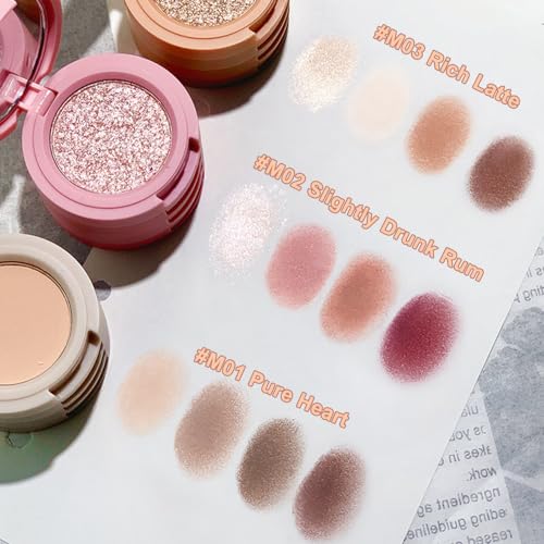 Erinde 4 Colors Eyeshadow Palette, Matte Shimmer Quartet, High Pigmented, Long Lasting, Ultra-Blendable, Rich Colors with Velvety Texture Eye Makeup Palette with Mirror, Great for Travel M03#