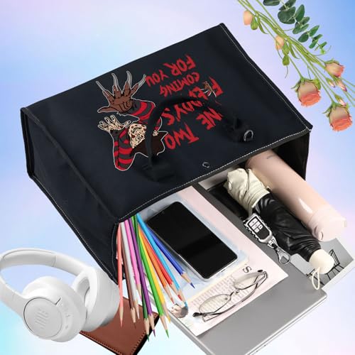 BWWKTOP Night Stalker?? Cosmetic Makeup Bag Horror Killer Inspired Gifts One Two Coming For You Zipper Bag Halloween Party Merch (One Two Freddy BG)