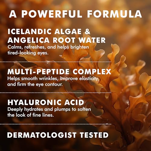 Skyn ICELAND Brightening Eye Serum, Peptides And Hyaluronic Acid Treatment, Helps Smooth Wrinkles, Improve Elasticity And Brightness. Lightweight Hydrating Formula For Under Eye Area, 0.4 Fl Oz