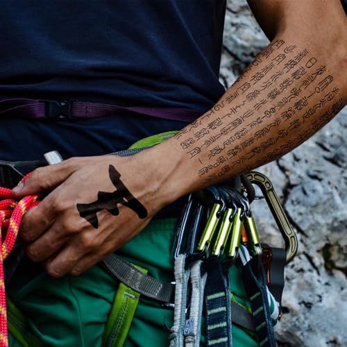 Temporary Tattoo Chinese 60+Designs Fake Tattoo of Chinese Characters,Waterproof Long-lasting Word Tattoos Temporary
