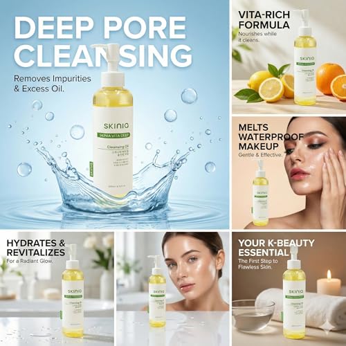 Vita deep Cleansing Oil for Face, Makeup Blackhead Remover, Korean Skin Care, 6.76 fl oz