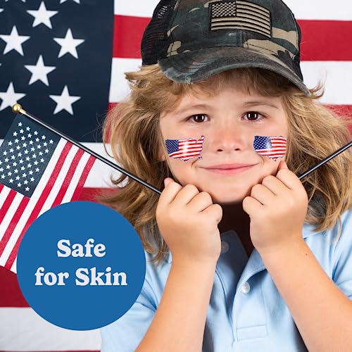 House of Party 4th of July Tattoos - 140 Styles | American Flag and USA Tattoos | Red, White, and Blue Party Supplies | Patriotic Fake Tattoos for Independence Day, Memorial Day, and Labor Day!