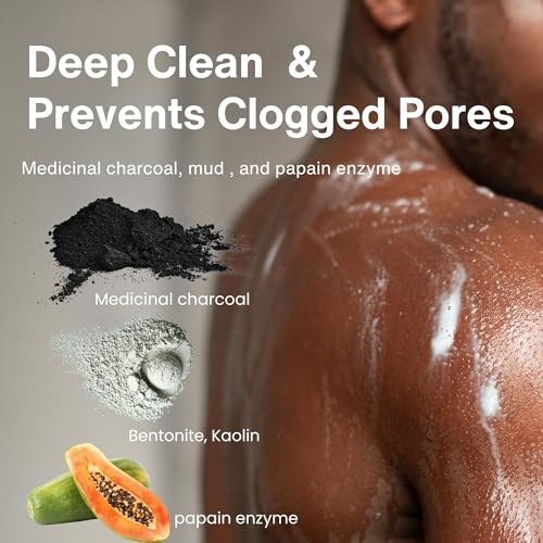 Pelican Soap Charcoal Soap Bar for Women & Men, Black Soap Bar for Acne-Prone Skin with Kaolin Clay & Papaya Enzyme, Exfoliating Bar Soap for Sensitive Skin & Pore Cleansing, Made in Japan 4.8 Oz