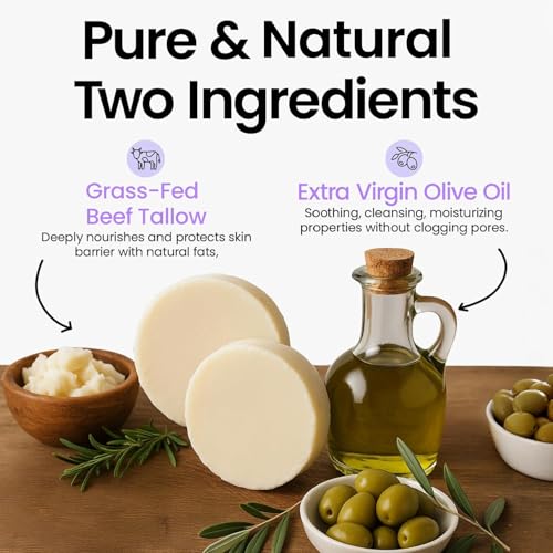 Cattle Creek Whipped Beef Tallow for Skin & Face ? Deeply Moisturizing Tallow Balm ? Natural Grass-Fed Skincare ? Nourishes Dry, Sensitive Skin? Non-Comedogenic, Fast-Absorbing (4oz, Lavender Vanilla)