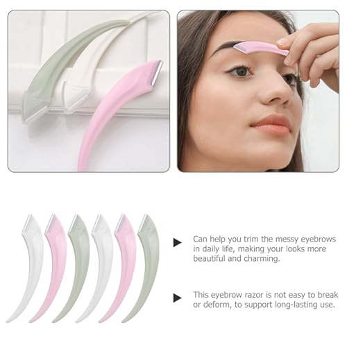 Eyebrow Trimmer 6-Pack Stainless Steel Meniscus Razors Anti-Scratch Compact Eyebrow Hair Remover for Women and Men Portable Facial Razor for Precise Grooming