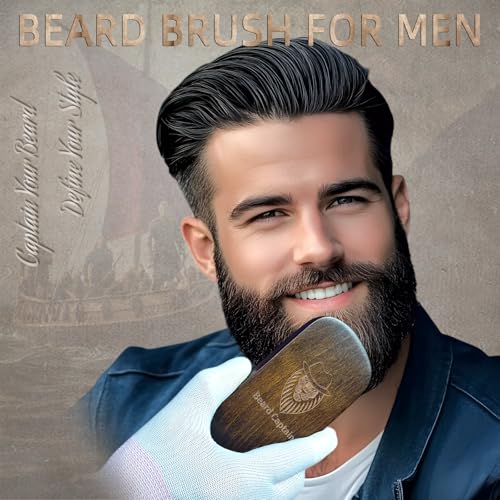 100% Boar Bristle Beard Brush for Men | Premium Vintage Wooden Handle | Soft Bristles | Grooming Tool for Short, Thin, Thick, Coarse & Full Beards