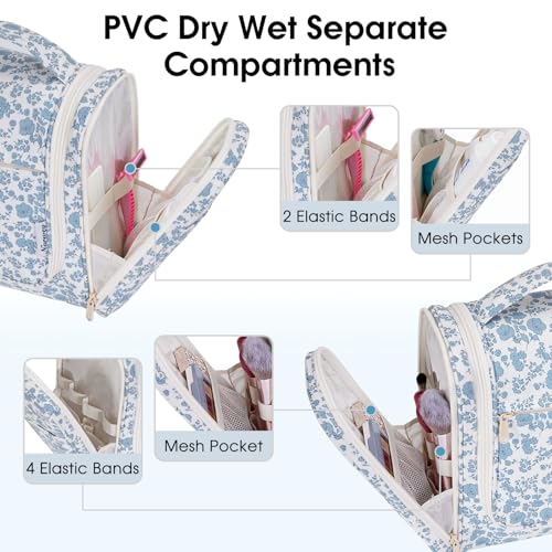 Narwey Hanging Toiletry Bag for Women Travel Makeup Bag Organizer Toiletries Bag for Cosmetics Essentials Accessories