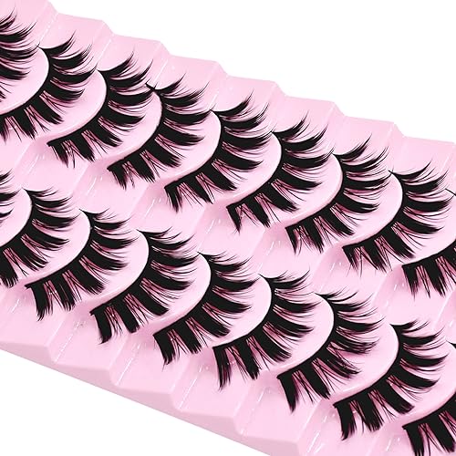 10 Pairs Manga Lashes Anime Cosplay Lashes Spiky Manga Style Lashes Janpanese 16mm Extension Natural Manhua Doll Eye Lashes Halloween/Party Makeup Look by AUGENLI (A3)