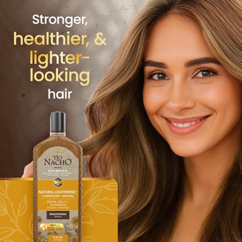 Tio Nacho Natural Lightening Shampoo with Chamomile and Royal Jelly, Clarifying Shampoo for Blonde and Light Brown Hair, Shine-Enhancing Formula with Natural Botanical Extracts, 14 fl oz (Pack of 3)