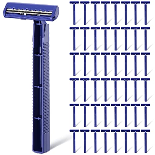 Chumia Twin Blade Razors for Men Stainless Steel Disposable Razors Men Bulk Plastic Shavers Multipurpose Portable Manual Disposable Shavers for Bathing Hotel Travel(150 Pieces)