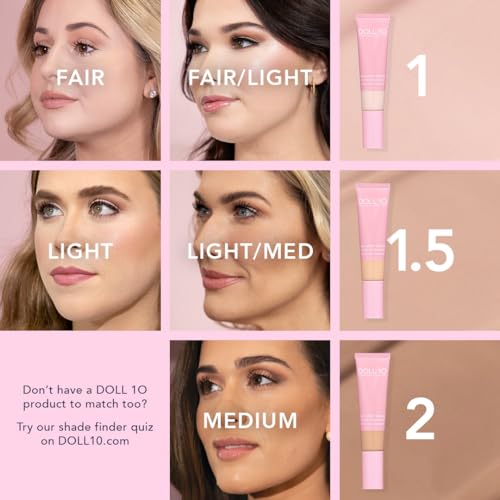 DOLL SKIN GENIUS¢â TINTED MOISTURIZER WITH PLANT BASED COLLAGEN (Shade 1 (Fair/Fair-Light), 1 Fl Oz.)