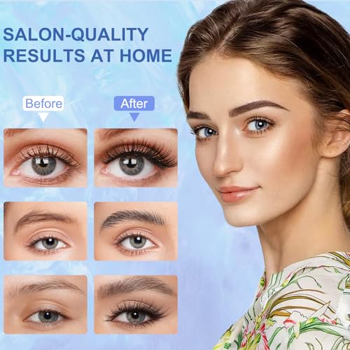Lash Lift Kit, Eyelash Perm Kit for Natural Curling, Professional Eyelash Lift Kit for Long-Lasting Curl, Black Eyebrows & Eyelashes Color Kit, DIY Lash Lamination Set for Salon & Home Use