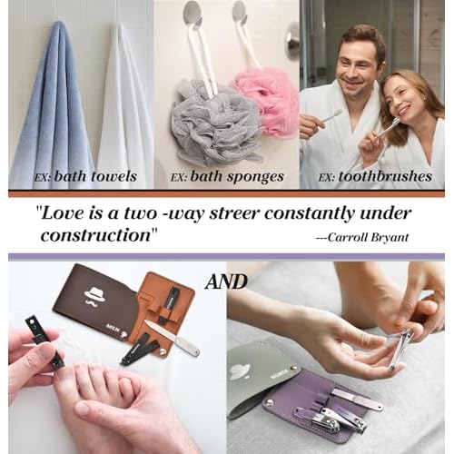 Nail Fingernail Toenail Clippers Set - Separate Personal Nail Cutter Set for Men and Women, Travel Finger Nail Clippers Adult Toe Nail Clipper Kit, Wedding Gifts Idea Engagement Gifts for Couples