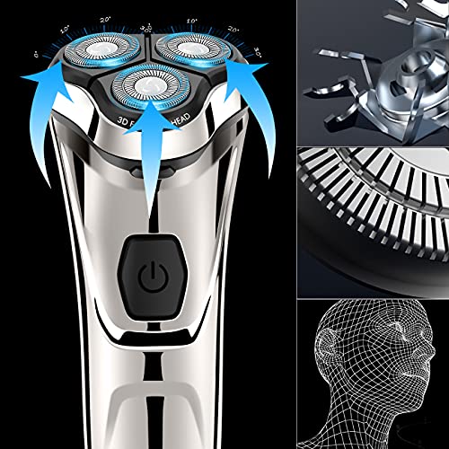 Electric Razor for Men Shaver Mens for Shaving with Pop-up Trimmer Electric Rotary Shavers for Men Wet & Dry Cordless Waterproof USB Rechargeable