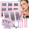 Lash Clusters Kit 40D+60D+80D 3 Styles 900PCS with Bond&Seal Cluster Eyelash Extensions Kit Bluk Natural Eyelashes Volume Eyelash Clusters DIY Lash Extension Kit D Curl Individual Lashes Kit