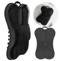 Back Scrubber Shower Bathtub Tub Body Bath Cushion Back Lumbar Support - Silicone Ergonomic Extra Large Thick Soft Seat Paded Non-Slip Suction Cups Relaxing Spa Exfloating Scrubber Mat Black