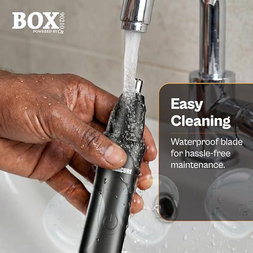 Manacure Nose & Ear Hair Trimmer ? Professional Electric Precision Grooming Tool for Effortless, Nose and Ear Hair Removal, High-Performance Design, by BOX90210
