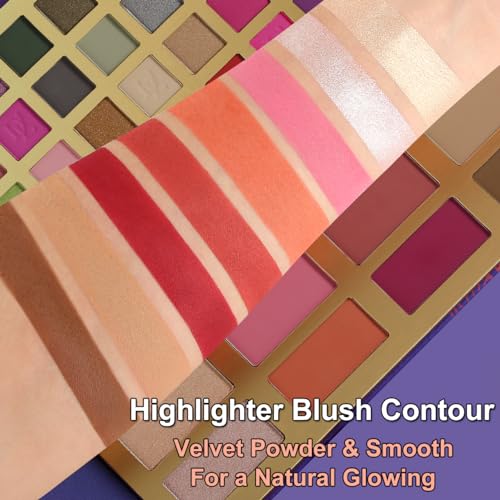 Afflano Big Makeup Palette for Brown Green Eyes, All in One Large Eyeshadow Makeup Palette 62 Colors, Professional Durable Colorful Eye Shadow Pallet for Beginners Old Women Halloween Bruise Cosplay