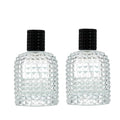 2 Pcs 100ml Glass Atomizer Perfume Spray Bottle, Clear Portable Empty Refillable Sprayer Fine Mist Sprayer Container for Essential Oil, Cosmetic (Black Cap)