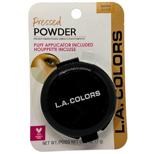 LA Colors Pressed Powder wih Applicator, C69064, Chestnut 0.25 Oz