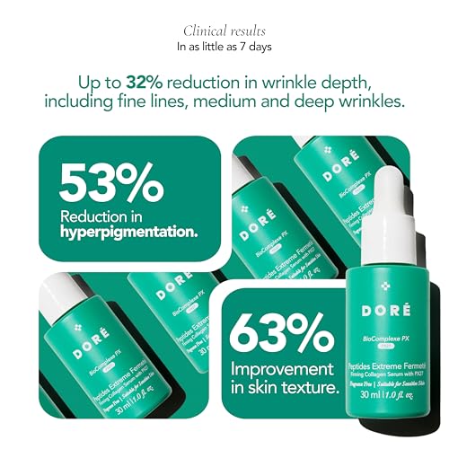 Dore - Peptides Extreme Fermet? Collagen Firming Serum (30ml), Peptide Serum for Anti-aging, Facial Serum with Peptides, Overnight Face Serum for Wrinkle Reduction with Hydration, Women's Skincare